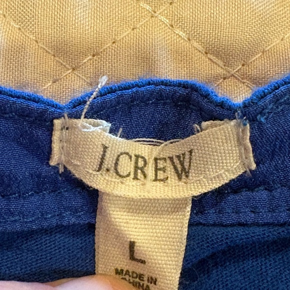 J.Crew Royal Blue 3/4 sleeve cotton eyelet top women’s L - Picture 5 of 9